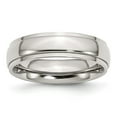 thumbnail image 1 of Chisel Stainless Steel Polished 6mm Ridged Edge Band, 1 of 7