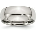 thumbnail image 1 of Chisel Stainless Steel Polished 7.2mm Half Round Band - Ring Size 6.5, 1 of 8