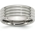 thumbnail image 1 of Chisel Stainless Steel Polished 8.2mm Grooved Band - Ring Size 10.0, 1 of 8