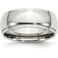 thumbnail image 1 of Chisel Stainless Steel Polished 8.2mm Ridged Edge Band - Ring Size 9.0-7.4gm, 1 of 8
