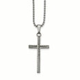 thumbnail image 1 of Chisel Stainless Steel Polished And Textured Cross Necklace, 1 of 2