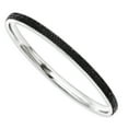 thumbnail image 1 of Chisel Stainless Steel Polished Black Crystal Rounded Bangle, 1 of 3