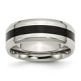 thumbnail image 1 of Chisel Stainless Steel Polished Black Enamel 8mm Beveled Edge Band, 1 of 7