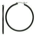 thumbnail image 1 of Chisel Stainless Steel Polished Black IP-plated 40mm Diameter 2mm Hoop Earrings Stainless Steel Earrings, 1 of 1