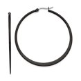 thumbnail image 1 of Chisel  Stainless Steel Polished Black IP-plated 55mm Diameter 2mm Hoop Earrings, 1 of 4