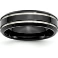 thumbnail image 1 of Chisel Stainless Steel Polished Black IP-plated 7.2mm Grooved Band - Ring Size 12.0, 1 of 8