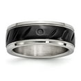 thumbnail image 1 of Chisel Stainless Steel Polished Black IP-plated 8mm Grooved Band, 1 of 6