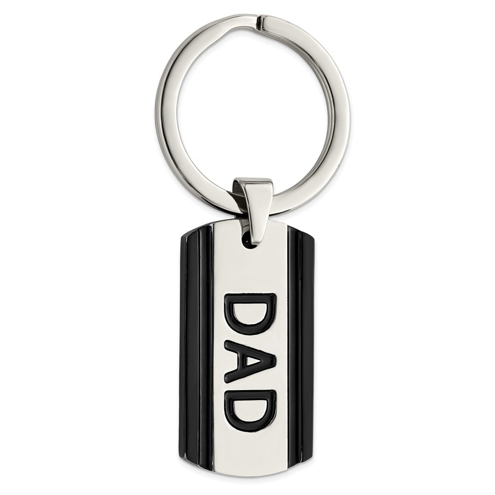 Chisel Stainless Steel Polished Black Ip-plated Key Ring