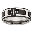 thumbnail image 1 of Chisel Stainless Steel Polished Black Ip-plated with CZ Cross Wedding Band Size 10.5  Men, 1 of 7