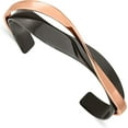 thumbnail image 1 of Chisel Stainless Steel Polished Black and Rose IP-plated Layered and Twisted Cuff Bangle - 6.5" Bracelet, 1 of 5