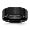 thumbnail image 1 of Chisel Stainless Steel Polished Brushed Center Black IP-plated 8mm Beveled Edge Band, 1 of 7