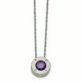 thumbnail image 1 of Chisel Stainless Steel Polished CZ February Birthstone Necklace, 1 of 2