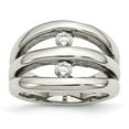 thumbnail image 1 of Chisel Stainless Steel Polished CZ Ring, 1 of 8