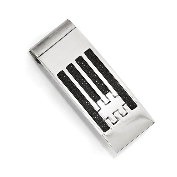 Chisel Stainless Steel Polished Carbon Fiber Money Clip