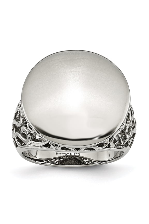 Chisel Stainless Steel Polished Circle Ring