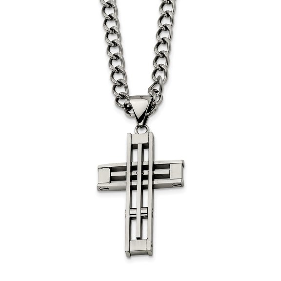 Chisel Stainless Steel Cross Pendant Necklace - 22 inches
