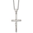 thumbnail image 1 of Chisel Stainless Steel Polished Crucifix Pendant on a Rolo Chain Necklace - 22", 1 of 7