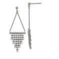 thumbnail image 1 of Chisel  Stainless Steel Polished Cubic Zirconia Dangle Post Earrings, 1 of 3