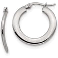 thumbnail image 1 of Chisel Stainless Steel Polished Curved Hoop Earrings - 25mm, 1 of 6