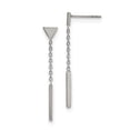 thumbnail image 1 of Chisel Stainless Steel Polished Dangle Bar Triangle Post Earrings, 1 of 2