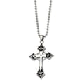 thumbnail image 1 of Chisel  Stainless Steel Polished Enameled with .01 Carat Diamond Cross Pendant on a 24 inch Ball Chain Necklace, 1 of 5