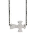 thumbnail image 1 of Chisel  Stainless Steel Polished Faith Large Sideways Cross Necklace, 1 of 2