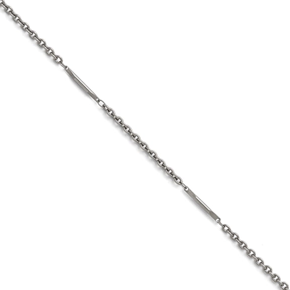 Chisel Stainless Steel Polished Fancy Bar Link Necklace