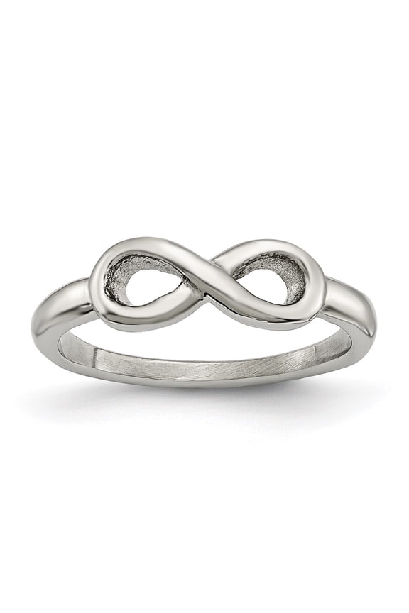 Chisel Stainless Steel Polished Infinity Symbol Ring