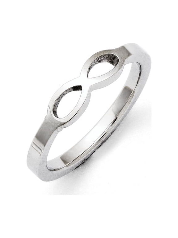 Chisel Stainless Steel Polished Infinity Symbol Ring