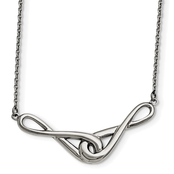 Chisel Stainless Steel Polished Infinity Symbols Pendant Necklace