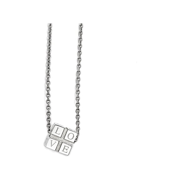 Chisel Stainless Steel Polished Love Box Necklace