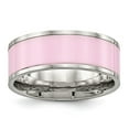 thumbnail image 1 of Chisel Stainless Steel Polished Pink Ceramic 7.5mm Band, 1 of 7