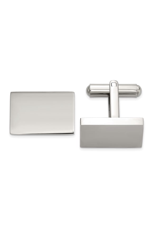 Stainless Steel Polished Rectangle Cuff Links