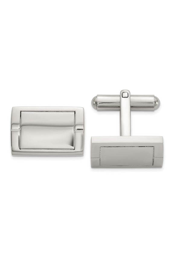 Stainless Steel Polished Rectangle Cuff Links
