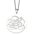 thumbnail image 1 of Chisel Stainless Steel Polished Rose Cut-out 22in Necklace, 1 of 2