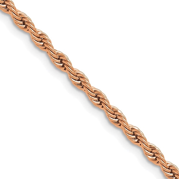 Chisel Stainless Steel Polished Rose IP-plated 3mm 22 inch Rope Chain