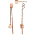 thumbnail image 1 of Chisel Stainless Steel Polished Rose IP-plated Front and Back Post Dangle Earrings - 40mm, 1 of 6