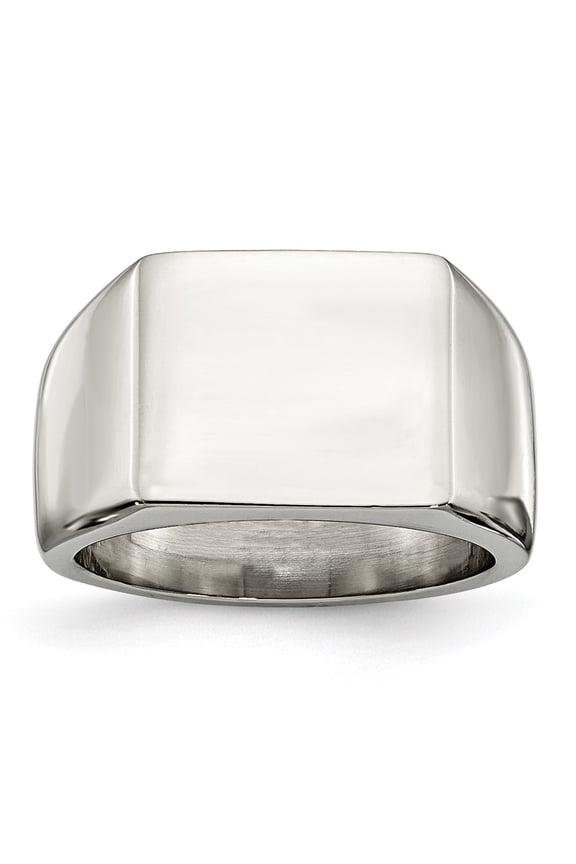 Chisel Stainless Steel Polished Signet Ring