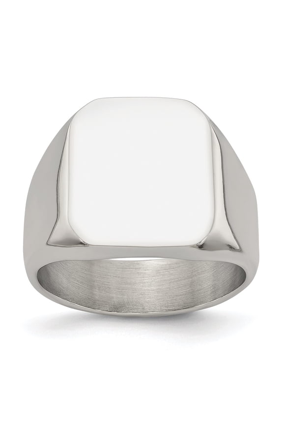 Chisel Stainless Steel Polished Signet Ring