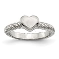 thumbnail image 1 of Chisel Stainless Steel Polished Twisted Heart Ring, 1 of 7