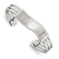 thumbnail image 1 of Chisel Stainless Steel Polished Waved ID Cuff Bangle, 1 of 2