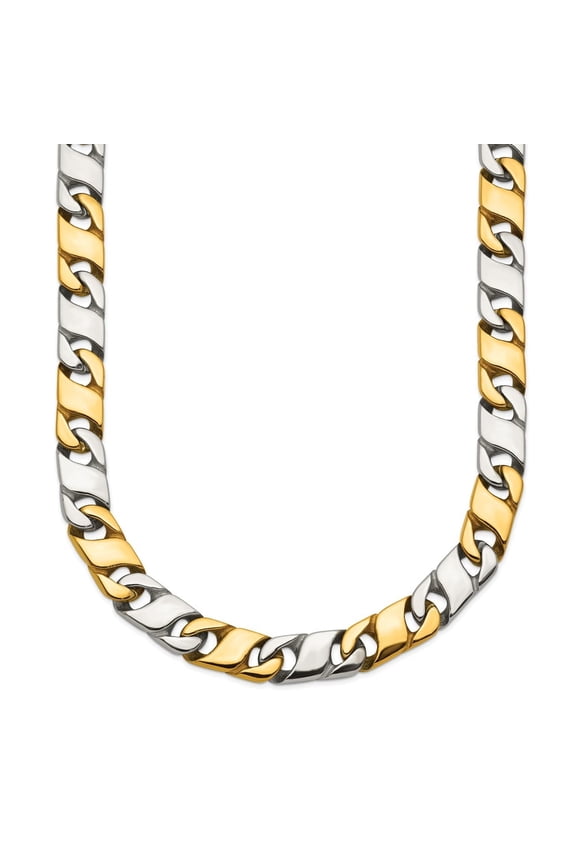 Stainless Steel Polished Yellow IP-plated 6mm 24 inch Infinity Link Necklace