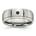 thumbnail image 1 of Chisel  Stainless Steel Polished and Brushed 0.05pt. Diamond 8mm Band 10.5, 1 of 5