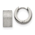 thumbnail image 1 of Chisel Stainless Steel Polished and Sandblasted 7mm Hinged Hoop Earrings, 1 of 3