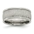 thumbnail image 1 of Chisel Stainless Steel Polished and Textured 9mm Rounded Edge Band, 1 of 7