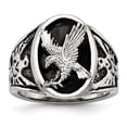 thumbnail image 1 of Chisel Stainless Steel Polished and Textured Enameled Eagle Ring, 1 of 7