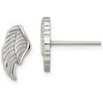 thumbnail image 1 of Chisel Stainless Steel Polished and Textured Wing Post Earrings, 1 of 7
