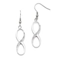 thumbnail image 1 of Chisel  Stainless Steel Polished with CZ Infinity Dangle Shepherd Hook Earrings, 1 of 4