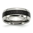 thumbnail image 1 of Chisel Stainless Steel Polished with Black Carbon Fiber Inlay 8mm Band, 1 of 7