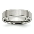 thumbnail image 1 of Chisel Stainless Steel Polished with Brushed Center 6mm Ridged Edge Band, 1 of 7